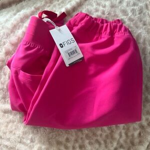 FIGS high waisted balloon pants magenta